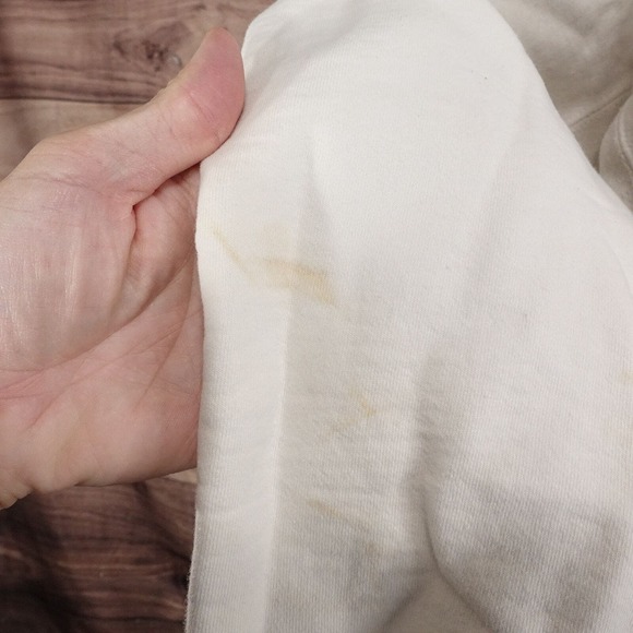 VINTAGE RUSSELL ATHLETIC PRO COTTON USA MADE WHITE CREW NECK SWEATSHIRT XL STAIN - Picture 10 of 16